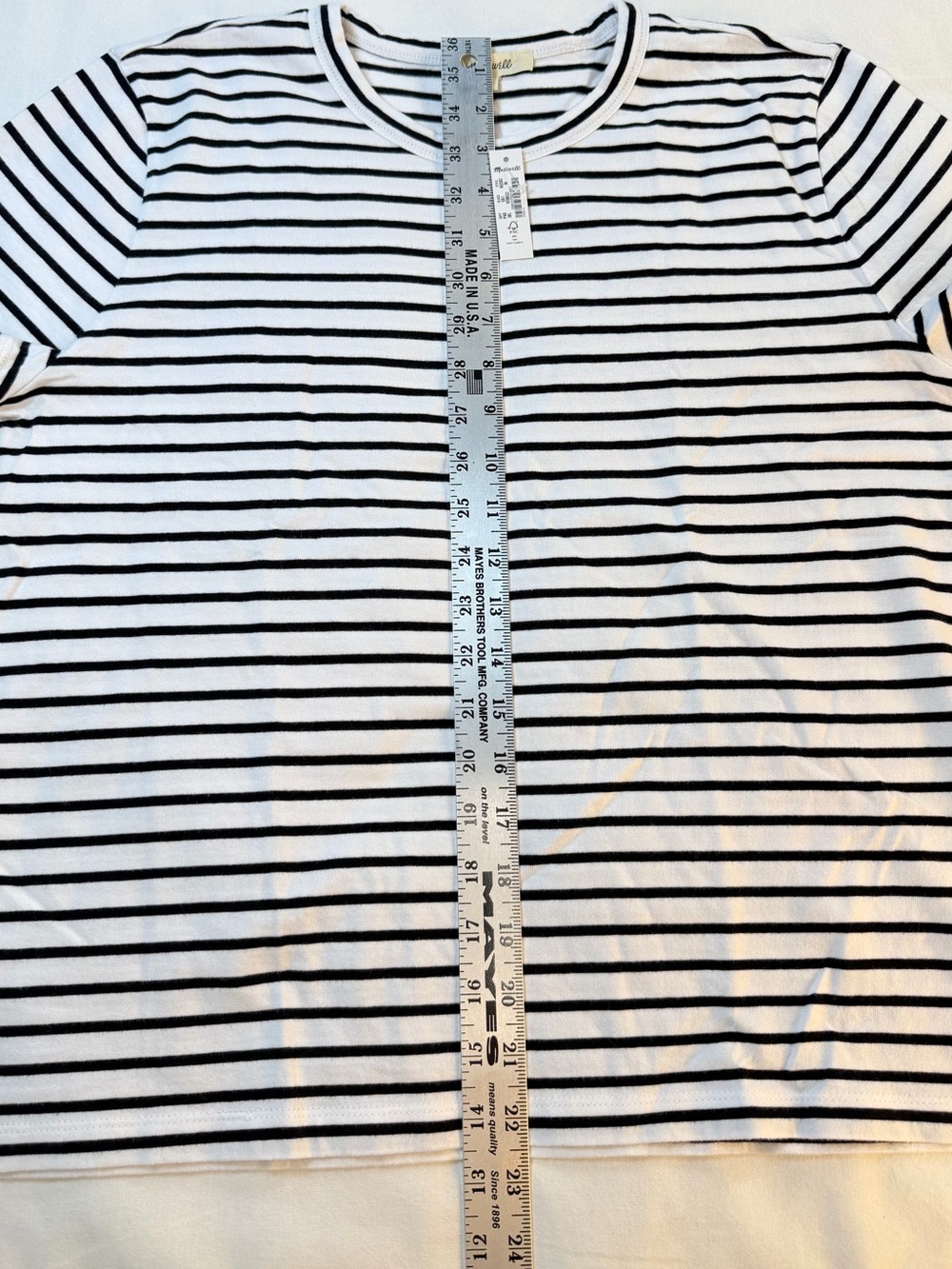 Madewell Black & White Striped Crewneck Tee - Picture 5 of 6